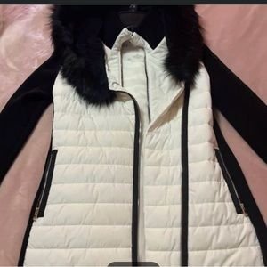 Brand New never worn: Calvin Klein Puffer Coat, White & Black.
